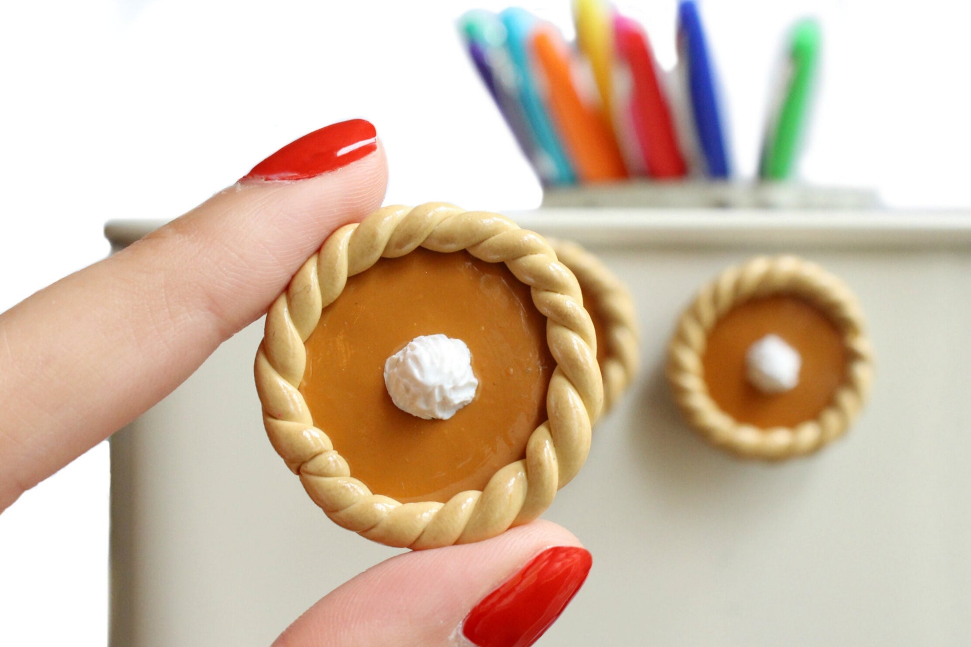 Pumpkin Pie Food Refrigerator Magnet Set of 3, Hostess Gift, Thanksgiving Gift | TheMagnetMaiden