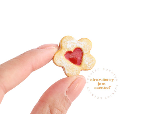 Mini Linzer Cookie Magnet, Strawberry Jam Scented | TheMagnetMaiden