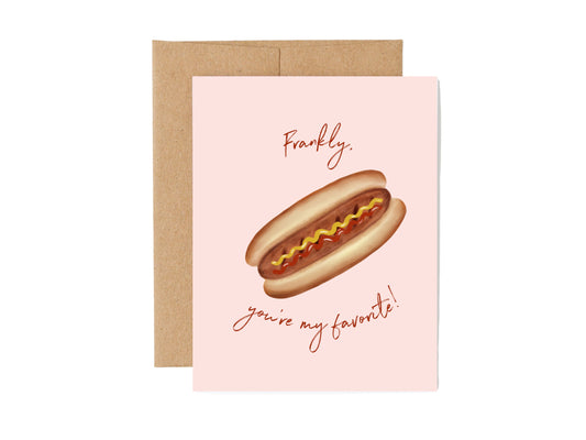 Punny Hot Dog Greeting Card, Frank, Cookout Lover Gift, Best Friend Card, Birthday Card | TheMagnetMaiden