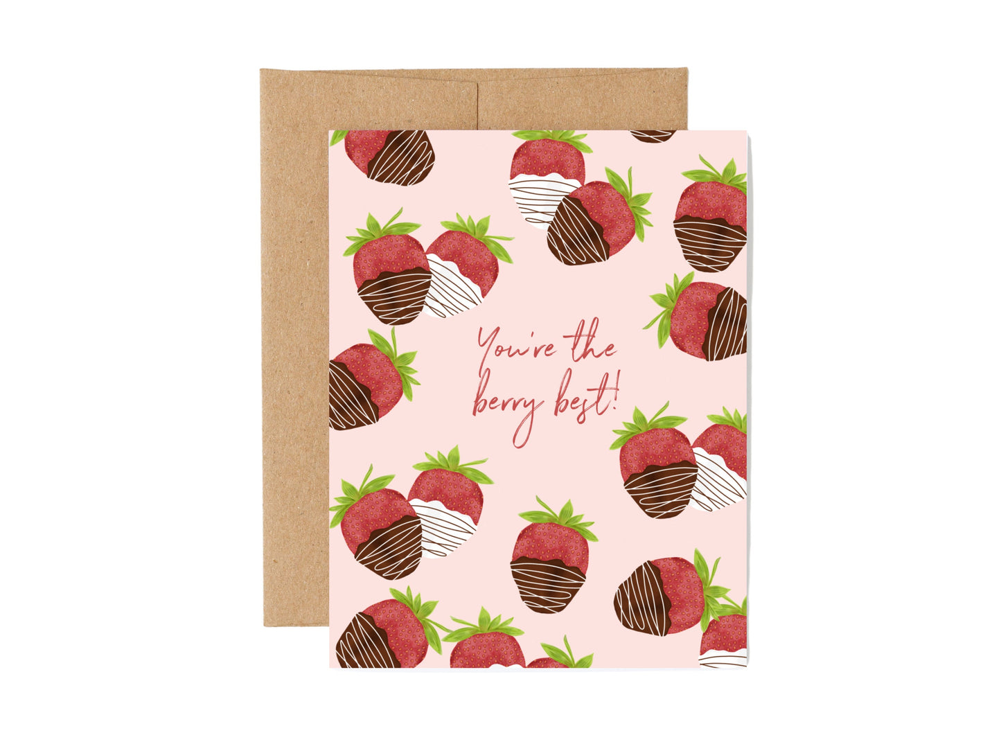 Punny Greeting Card, Chocolate Covered Strawberries, Pun Card, Punny Card, Wedding Card