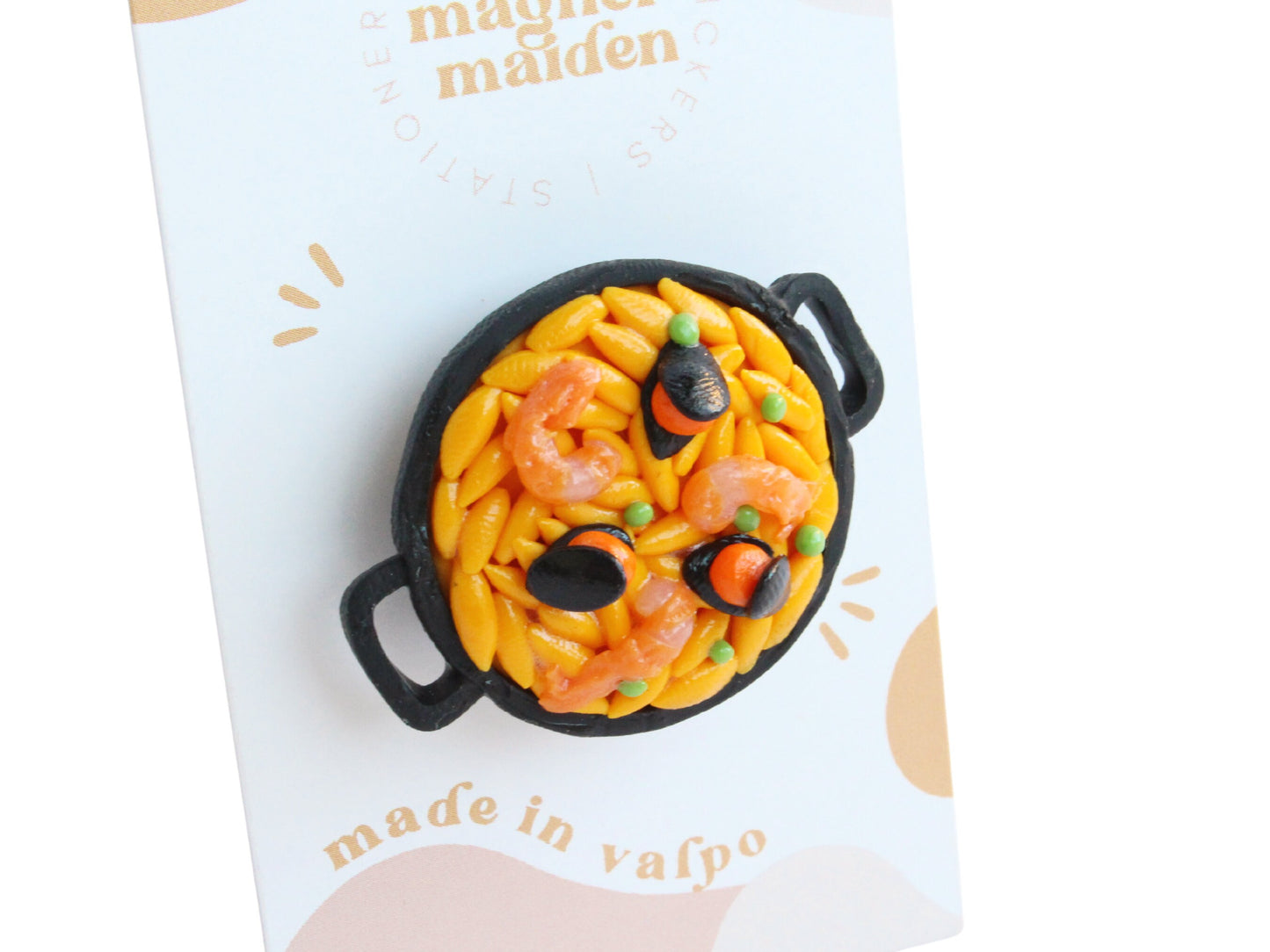 Paella Marinera Magnet, Food Refrigerator Magnet, Hostess Gift, Spain, Spanish Cooking, Europe, Funny Magnet, Seafood Gift| TheMagnetMaiden