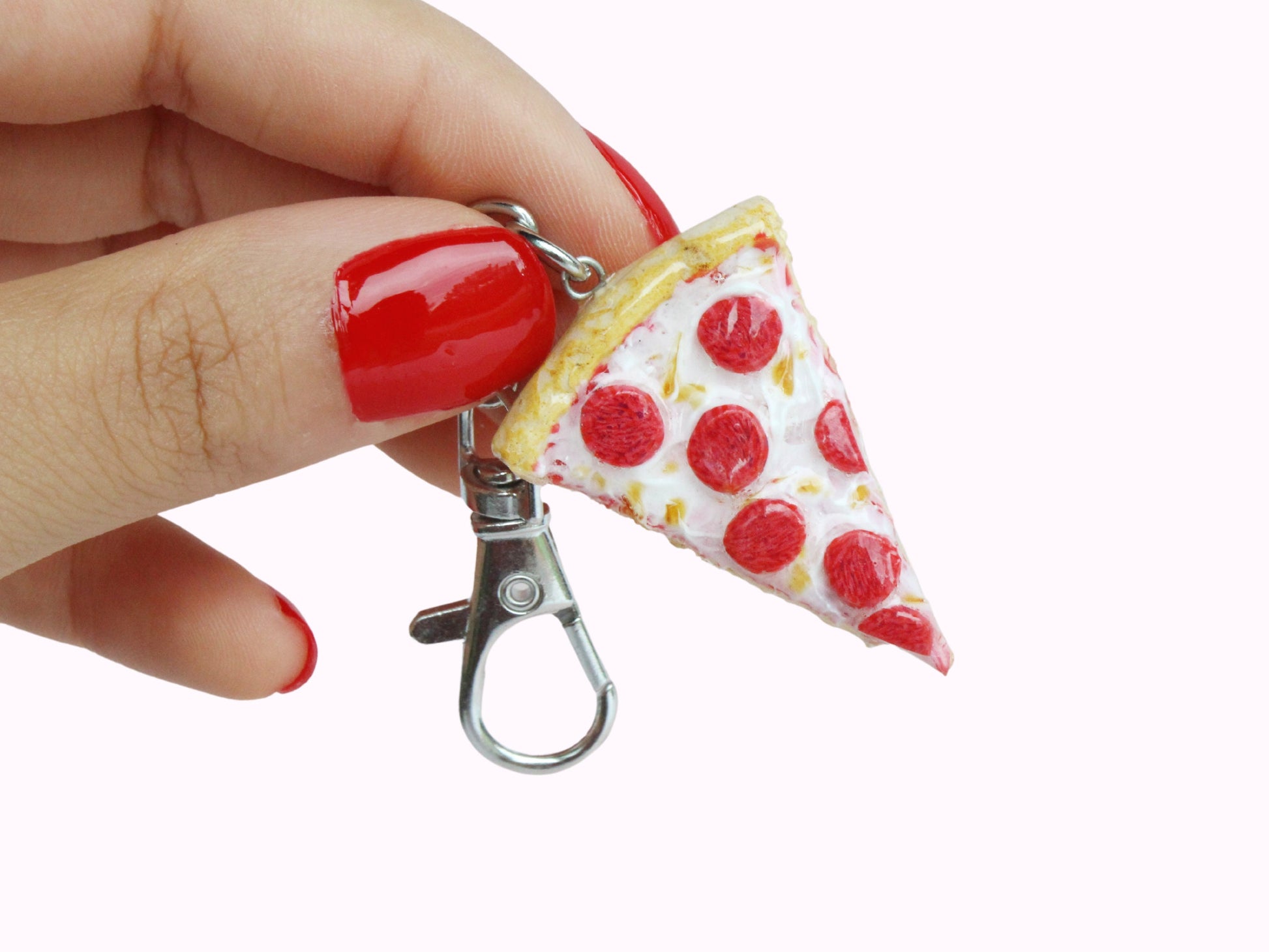 Pepperoni Pizza Slice Keychain