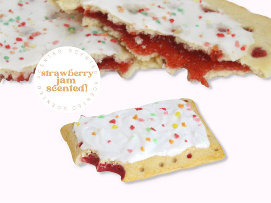 frosted strawberry toaster pasttry fridge magnet